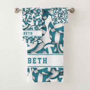 Conjunto De Toalhas atletas do time de teal colore nome do jogador de