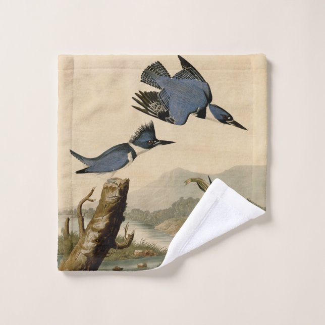 Conjunto De Toalhas Audubon Belfisher Kingfisher Wildlife Bird (Pano de lavar)