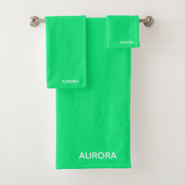 Conjunto De Toalhas Aurora green color name