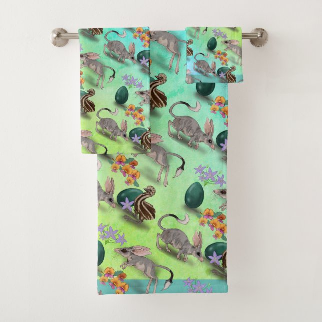 Conjunto De Toalhas Ausralia Páscoa Bilby com Emu & Egg (Insitu)