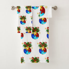 Conjunto De Toalhas Autism Christmas Bauble