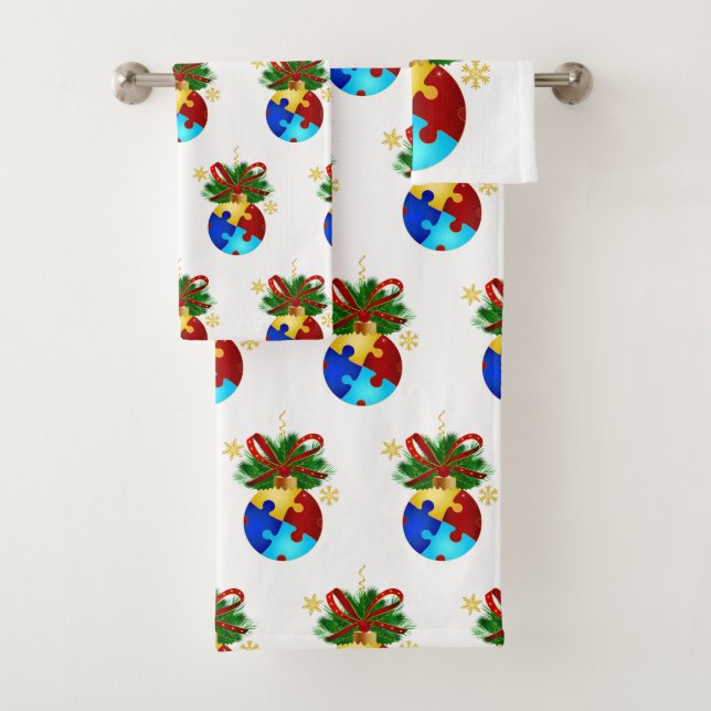 Conjunto De Toalhas Autism Christmas Bauble (Insitu)