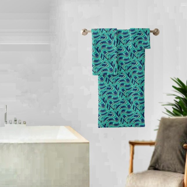 Conjunto De Toalhas Autoestradas (Pair Highways Bath Towel Set, with the matching Shower Curtain, to complete your bathroom decor!)