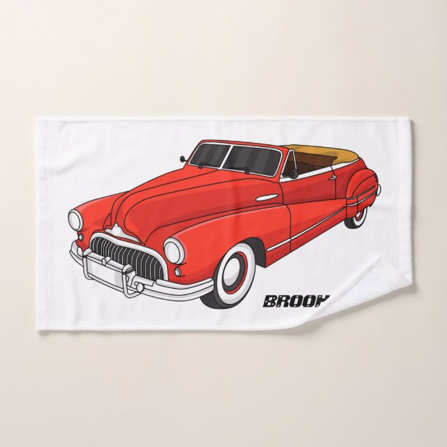 Conjunto De Toalhas Automóvel clássico vermelho 1948 (Toalha de mão)