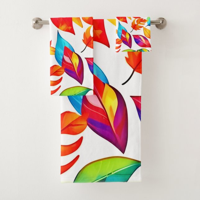 Conjunto De Toalhas Autumn Deixa o padrão Abstrato (Insitu)
