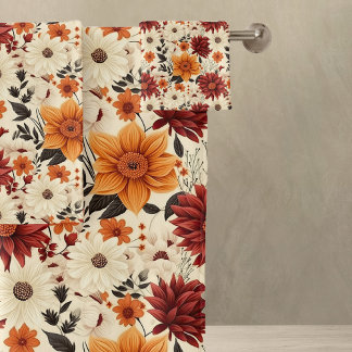 Conjunto De Toalhas Autumn Floral Chrysanthemos