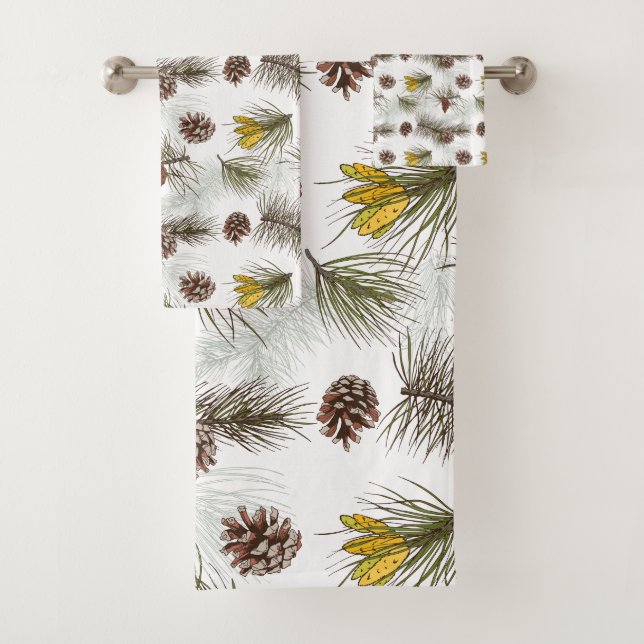 Conjunto De Toalhas Autumn Pine Cones (Insitu)