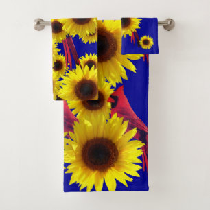 Conjunto De Toalhas Aves Cardinais - Girassol