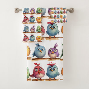 Conjunto De Toalhas Aves Whimsical