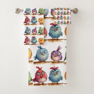 Conjunto De Toalhas Aves Whimsical