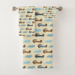 Conjunto De Toalhas Avião de Brinquedo com Toy