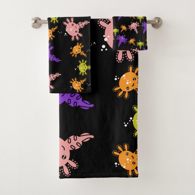 Conjunto De Toalhas Axaotl Salamander Kids Gift (Insitu)