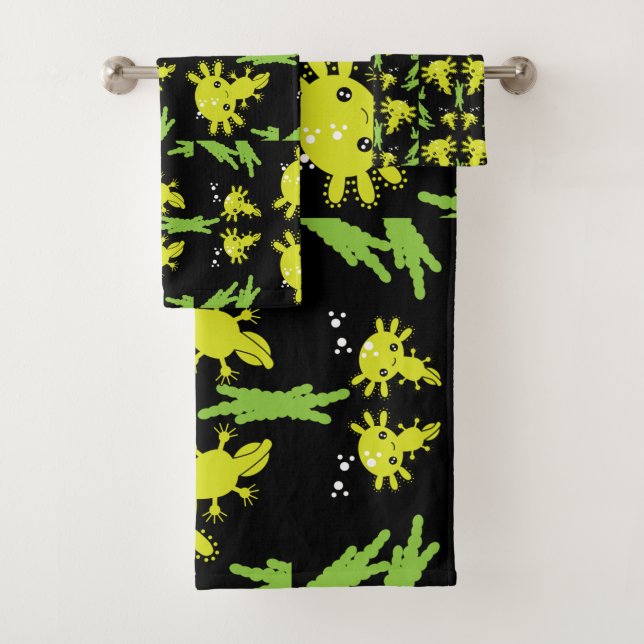 Conjunto De Toalhas Axaotl Salamander Kids Gift (Insitu)