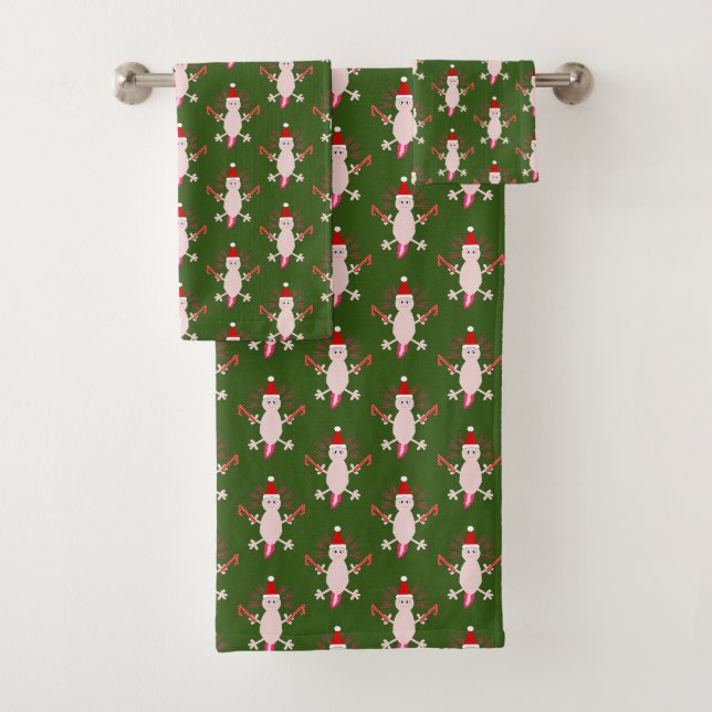 Conjunto De Toalhas Axolotl de Natal Bonito Padrão (Insitu)