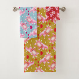 Conjunto De Toalhas Axolotl Love 