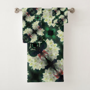 Conjunto De Toalhas Azalea branca com padrão de gotas de chuva