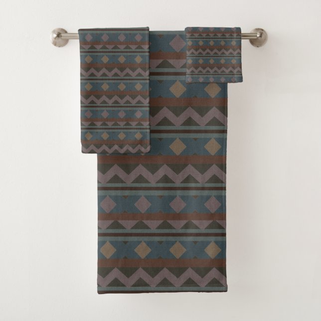 Conjunto De Toalhas Aztec Design Geométrico Native American (Insitu)