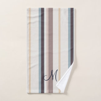 Conjunto De Toalhas Azul Claro, Marrom e Marfim Simples Decorativo 