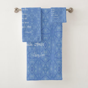 Conjunto De Toalhas Azul de Prece do Anjo do Guarda