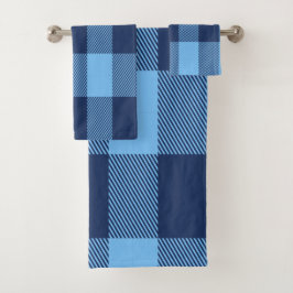 Conjunto de Toalhas Azul de Tartan