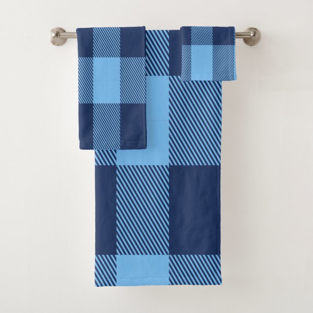 Conjunto de Toalhas Azul de Tartan (Insitu)