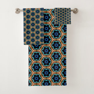Conjunto De Toalhas Azul e amarelo floral simples