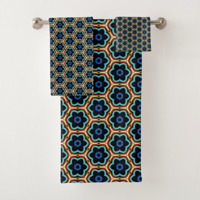 Conjunto De Toalhas Azul e amarelo floral simples (Insitu)
