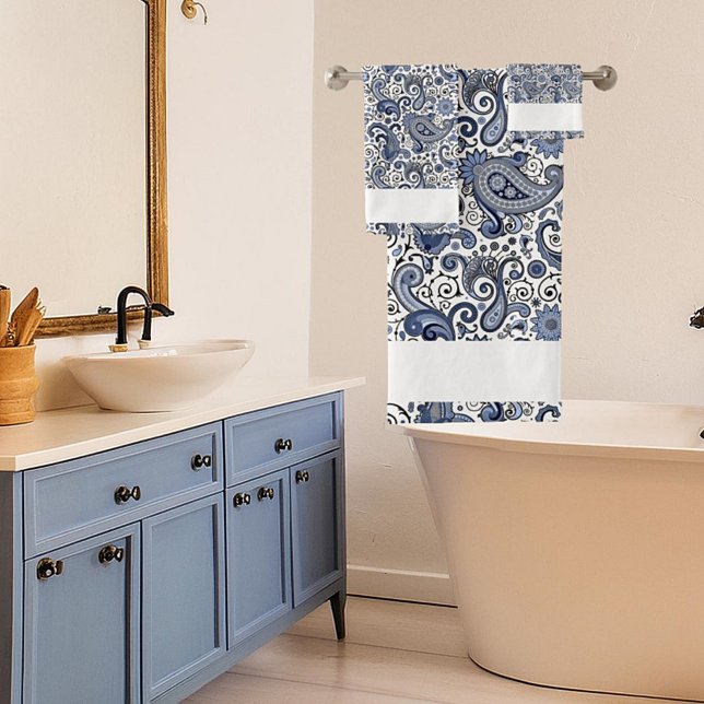 Conjunto De Toalhas Azul e ameixa branca (Criador carregado)