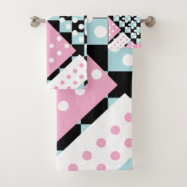 Conjunto De Toalhas Azul e rosa claro