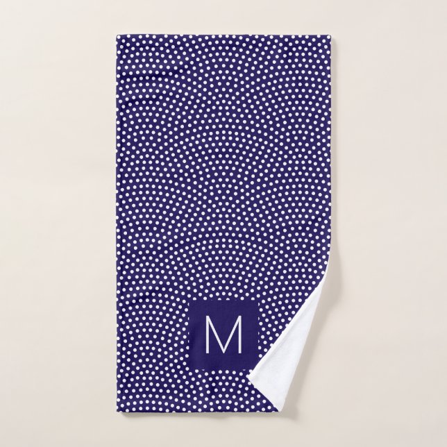 Conjunto De Toalhas Azul Escuro Mesmo Komon Monograma (Toalha de mão)