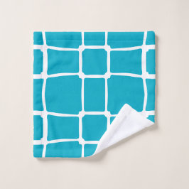 Conjunto De Toalhas Azul Formas Quadrados Negrito assimétrico