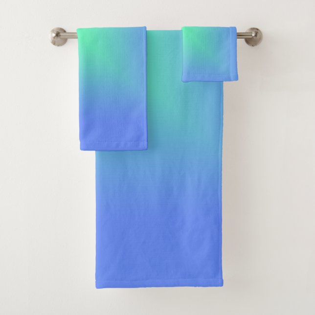 Conjunto De Toalhas Azul-gradiente de diamante a verde-aquamarina (Insitu)