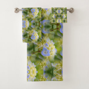 Conjunto De Toalhas Azul Hydrangea Flower Abstrato Natureza