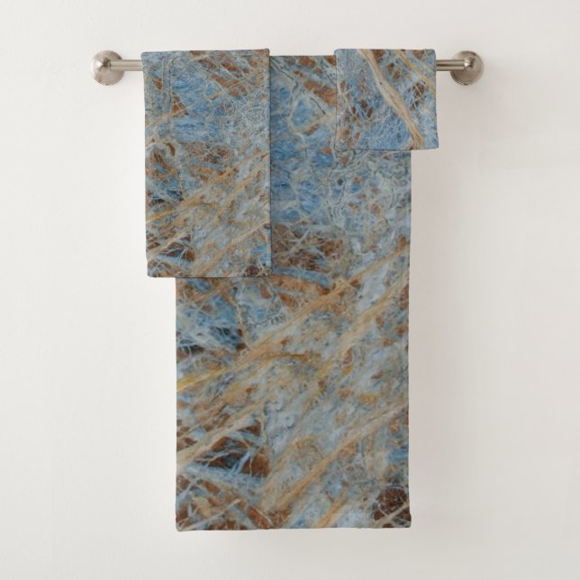 Conjunto De Toalhas Azul Marble Zen Elegant Bath Towers (Insitu)