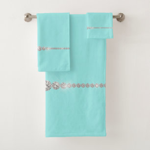 Conjunto De Toalhas Azul-marinho e Bling