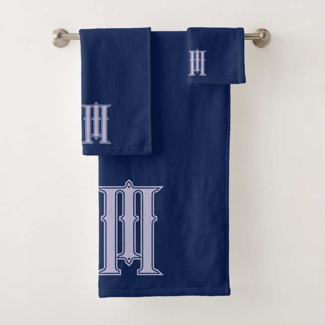 Conjunto De Toalhas Azul marinho personalizado (Insitu)