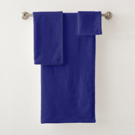 Conjunto De Toalhas Azul Meia-Noite Moderno Cor Sólida Simples