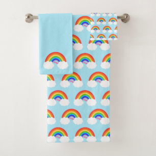 Conjunto De Toalhas Azul-padrão cotovelo-cônico