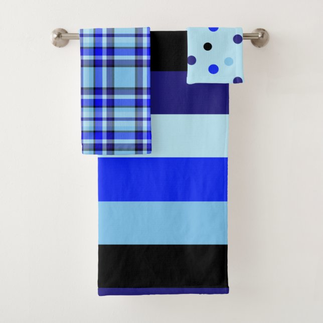 Conjunto de toalhas azul preto 'n' 2 (Insitu)