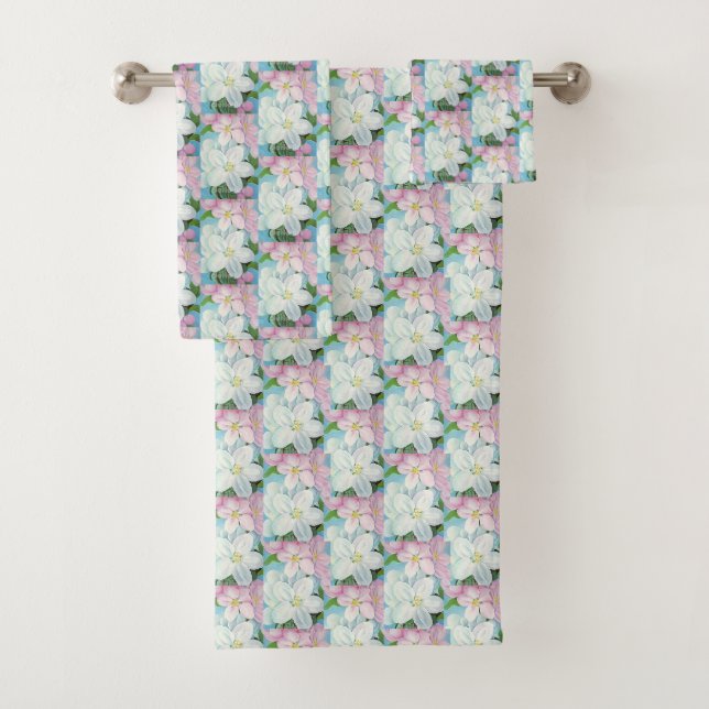 Conjunto De Toalhas Azul rosa-claro | Flores De Maçã (Insitu)