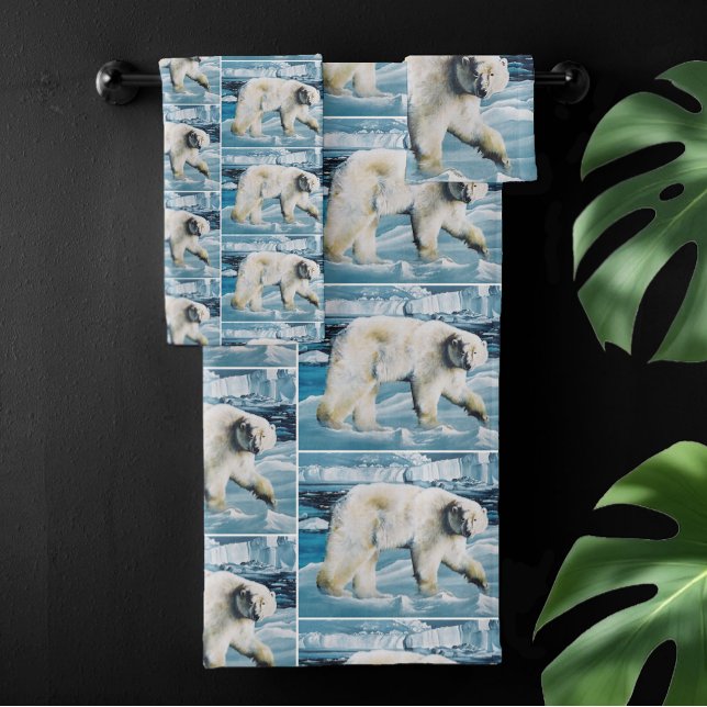 Conjunto De Toalhas Azul-Urso Polar Ártico (Criador carregado)