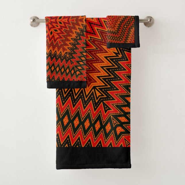 Conjunto De Toalhas azulejo caleidoscópico moderno abstrato (Insitu)