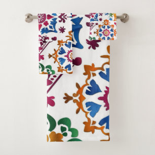 Conjunto De Toalhas Azulejo de Estrela Colorida Mexicano