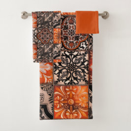 Conjunto De Toalhas Azulejo de Tangerina