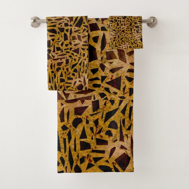 Conjunto De Toalhas Azulejo de vidro mosaico castanho (Insitu)