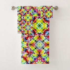 Conjunto De Toalhas Azulejos do Mediterrâneo, Azulejos de Tinta Álcool