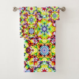 Conjunto De Toalhas Azulejos do Mediterrâneo, Azulejos de Tinta Álcool