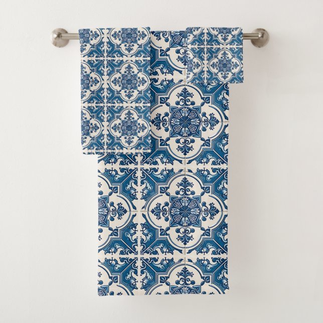 Conjunto De Toalhas Azulejos do Mediterrâneo, Portugal, Azulejo, Majol (Insitu)