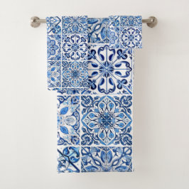 Conjunto De Toalhas Azulejos do Mediterrâneo, Portugal, Azulejo, Majol