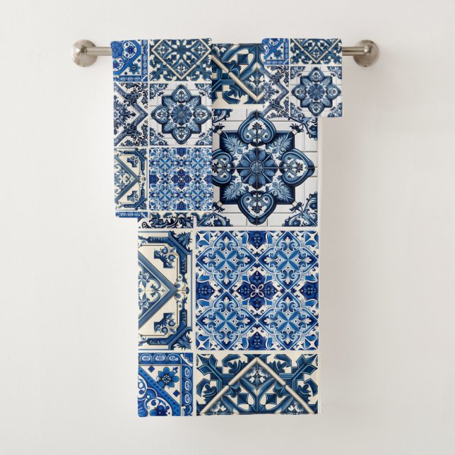 Conjunto De Toalhas Azulejos do Mediterrâneo, Portugal, Azulejo, Majol (Insitu)